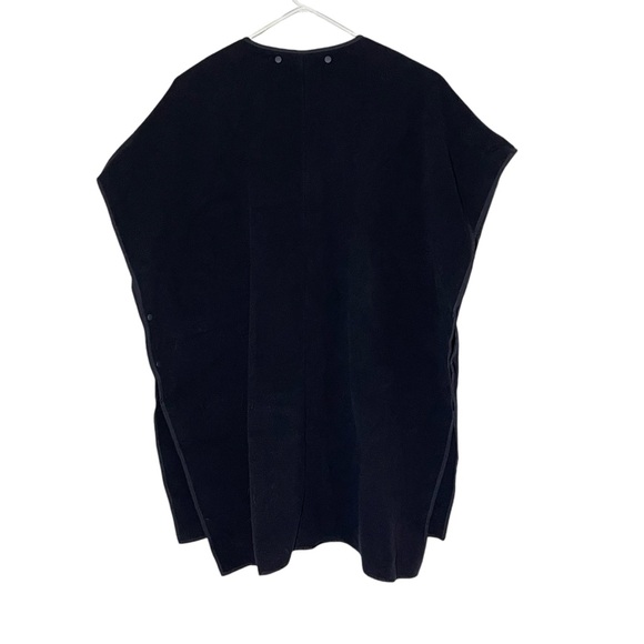 COS Black Wool Blend Longline Cape Poncho Coat Pockets size L - XL NWT MSRP $350 - Picture 7 of 13